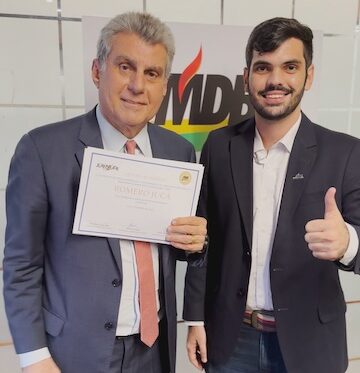 Romero Jucá e Bruno Magalhães, presidente da Juventude do MDB em Roraima
